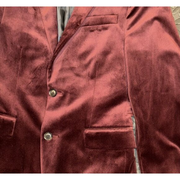 J. Ferrar Merlot Velvet Blazer Jacket Slim Fit Men's Size 36S MSRP $160 Evening - Picture 5 of 11